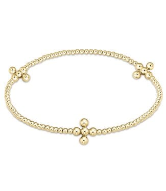 ENEWTON Enewton Extends - Signature Cross Gold Pattern 2.5mm Bead Bracelet - Classic Beaded Signature Cross