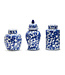 Blue/White Covered Temple Jar