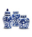 Blue/White Covered Temple Jar