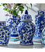 Blue/White Covered Temple Jar