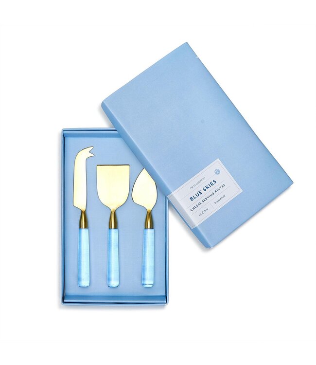 Blue Skies Cheese Knives in Gift Box