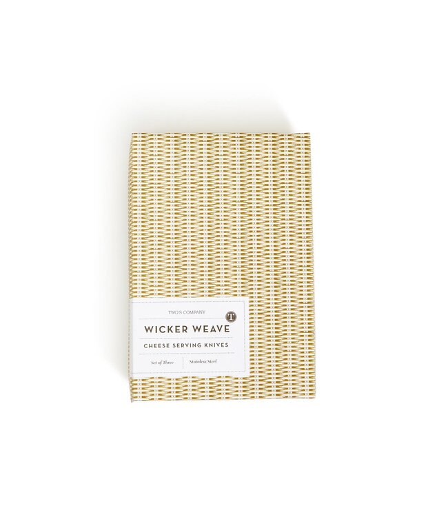 Wicker Weave Cheese Knives in Gift Box