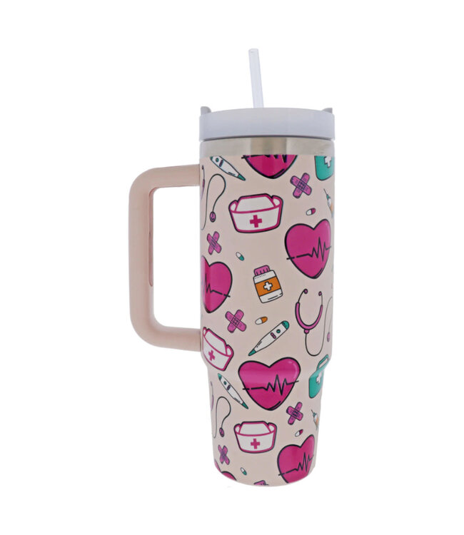 30 Oz. Tumbler With Straw and Handle