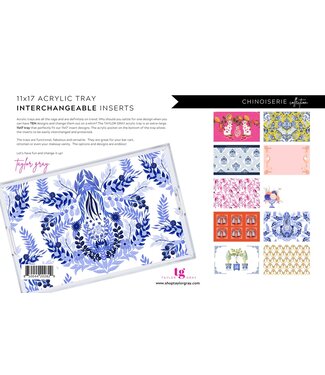 Acrylic Tray Chinoiserie Insert Set