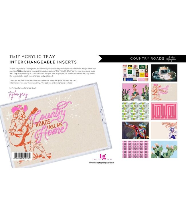 Acrylic Tray Country Roads Insert Set