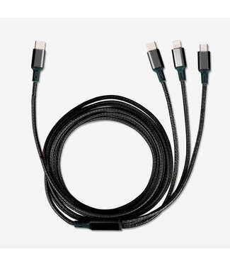USB-C Black 3-in-1 Charging Cable