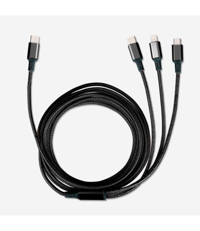 USB-C Black 3-in-1 Charging Cable