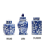Blue/White Covered Temple Jar