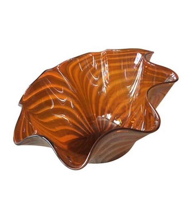 8.5'' Orange Glass Bowl