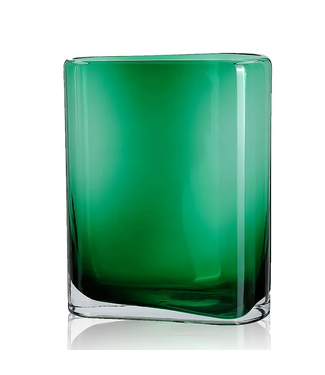 12.4" - Glass Vase Green