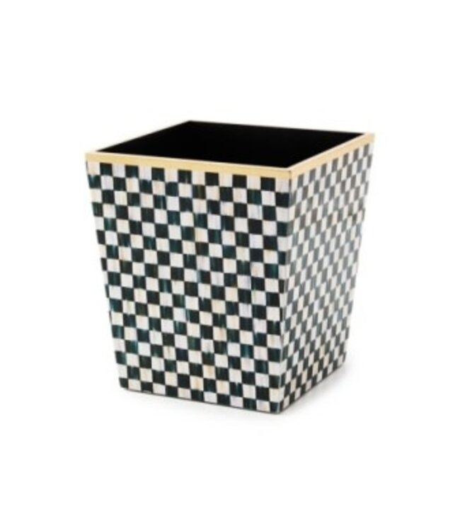 MACKENZIE CHILDS Courtly Check Lacquer Waste Bin