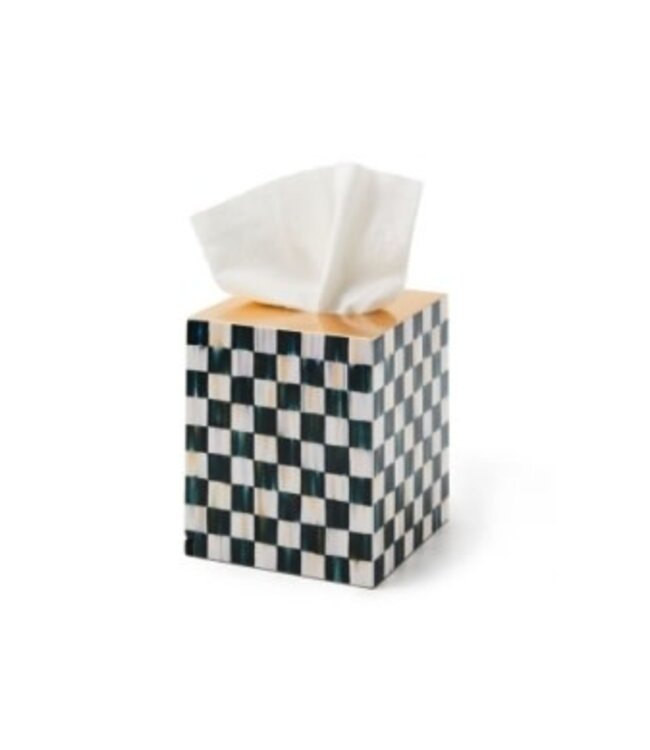 MACKENZIE CHILDS Courtly Check Lacquer Boutique Tissue Box