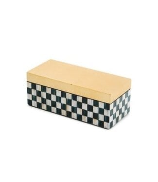 MACKENZIE CHILDS Courtly Check Small Lacquer Decorative Box With Hinged Lid