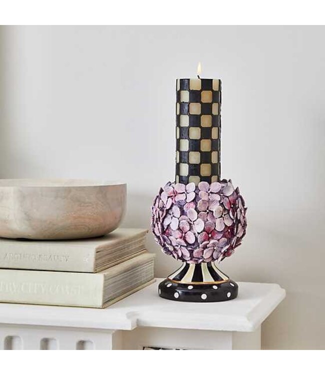 MACKENZIE CHILDS 6" Check Pillar Candle - Black