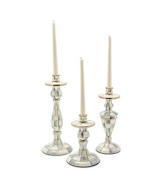 MACKENZIE CHILDS Sterling Check Enamel Candlestick