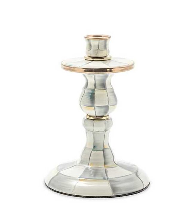MACKENZIE CHILDS Sterling Check Enamel Candlestick