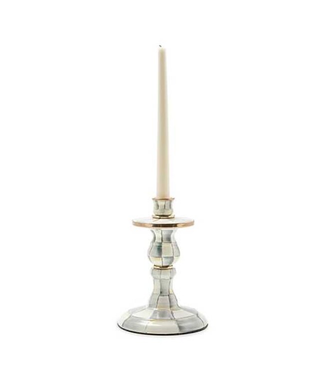MACKENZIE CHILDS Sterling Check Enamel Candlestick