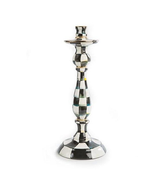MACKENZIE CHILDS Courtly Check Enamel Candlestick - Large