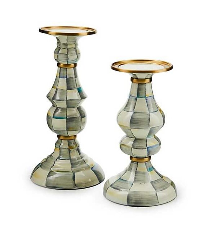 MACKENZIE CHILDS Check Pillar Candlestick