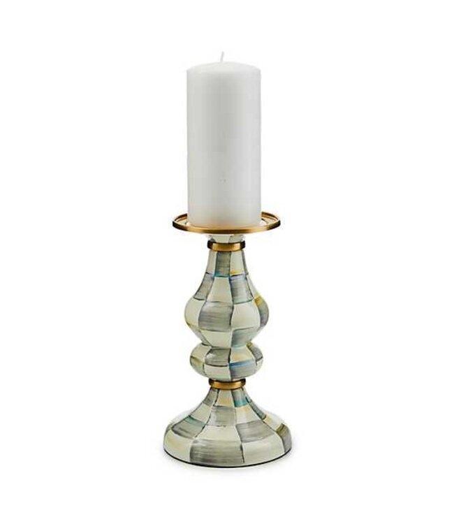 MACKENZIE CHILDS Check Pillar Candlestick
