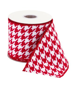 RED HOUNDSTOOTH RIBBON 5YDS