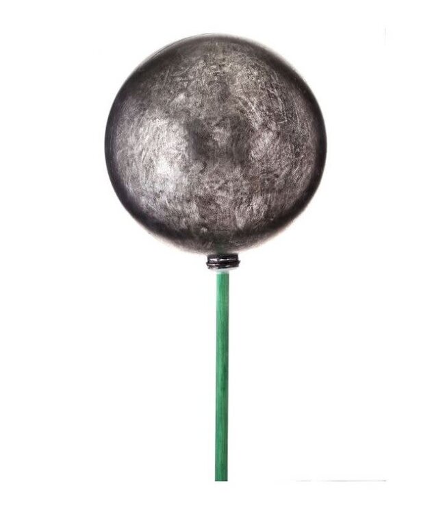 5.5" Antique Vacuum Plate Ball Ornamet Stake 17"