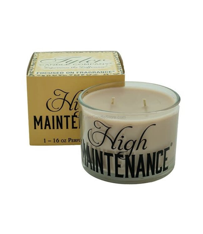 TYLER CANDLES 16oz Stature Candle  Black on Clear Glass