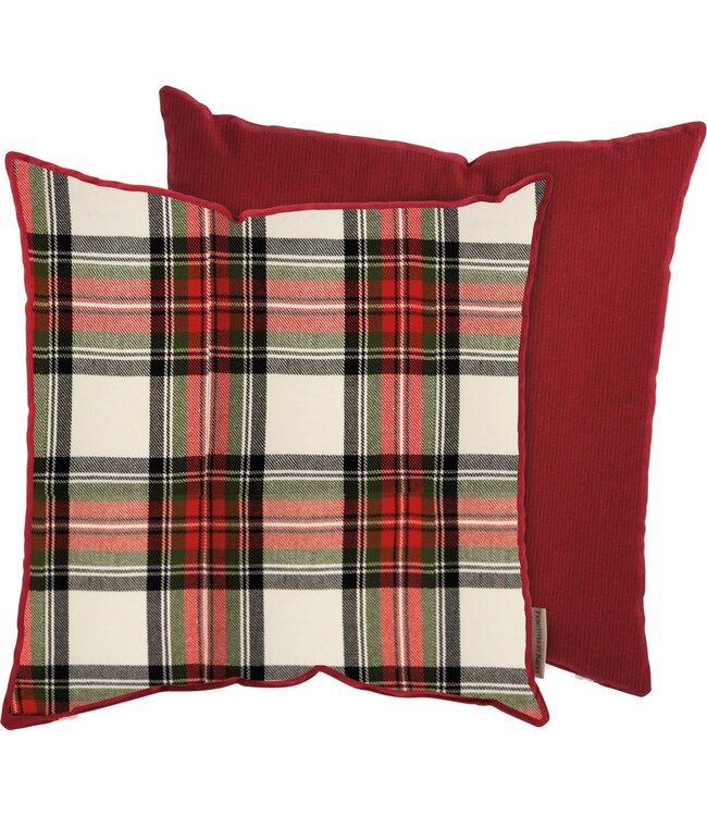 Cream Plaid Pillow