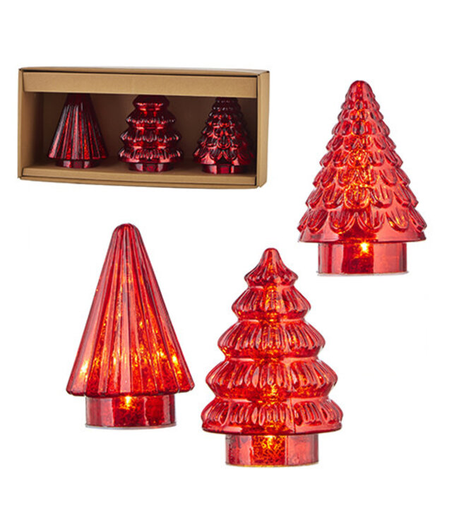 6" Red Lighted Tree