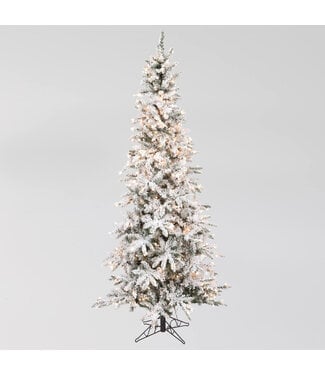 7'6"H PENCIL FLOCKED LIGHTED