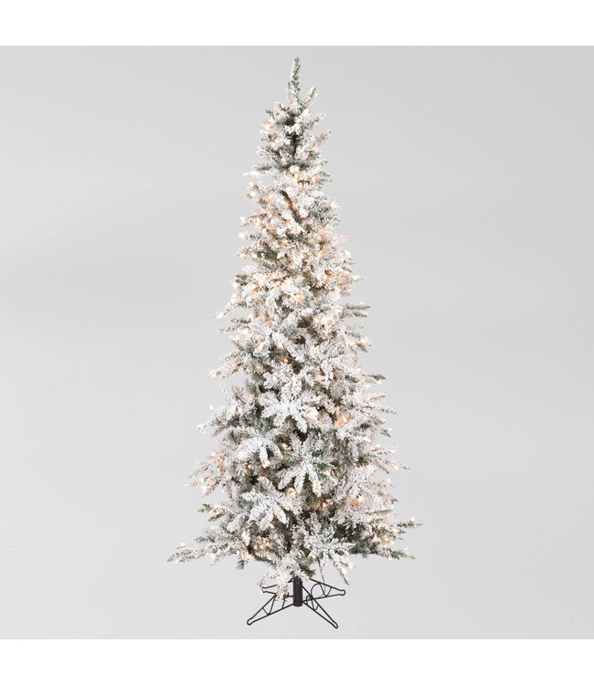 7'6"H PENCIL FLOCKED LIGHTED