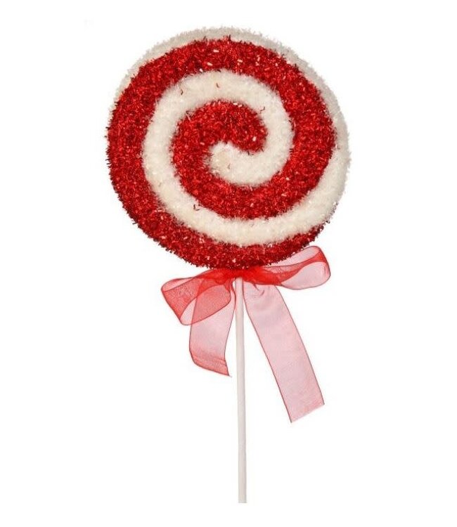 22" Sparkle Candy Swirl Disc With Bow Lollipop