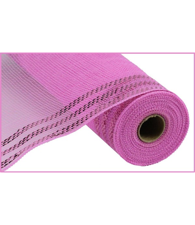 10.5"X10yd Border Stripe Metallic Mesh Ribbon