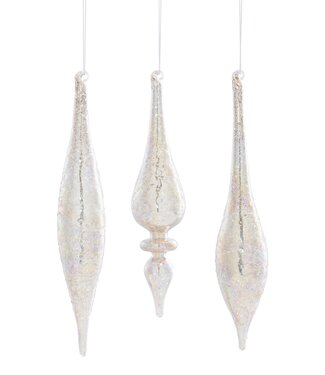 DROP ORN 9"H, 10"H, 10.25"H GLASS - Sold Individually