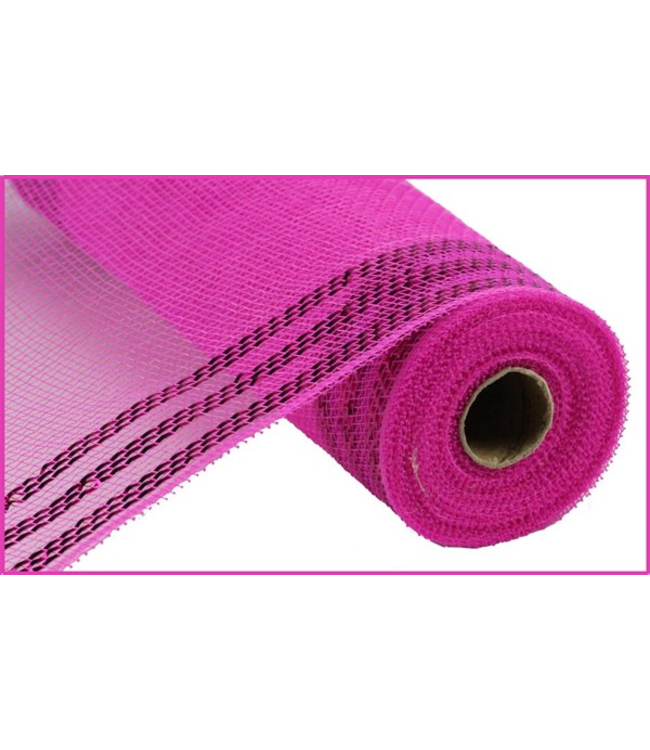 10.5"X10yd Border Stripe Metallic Mesh Ribbon