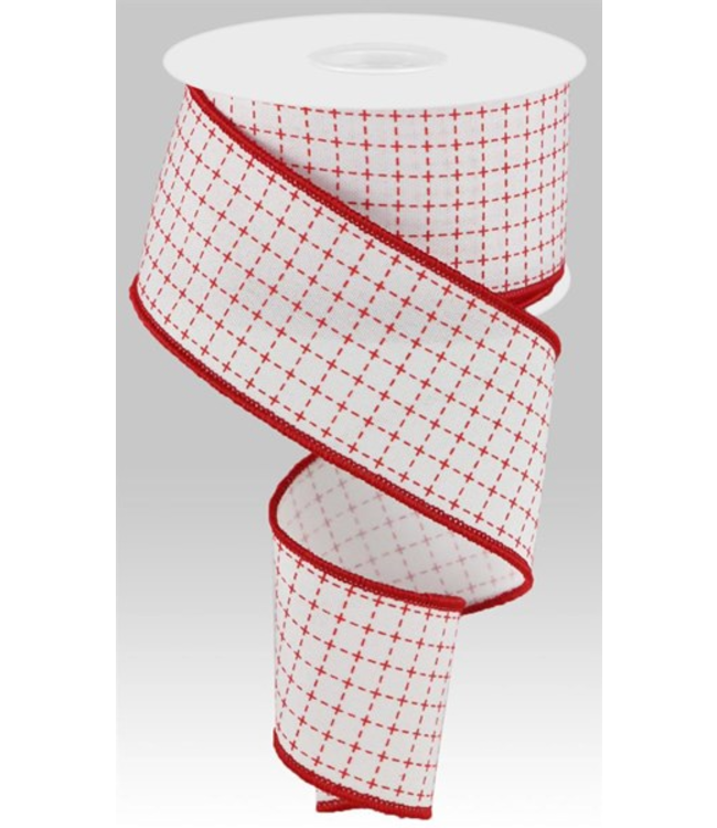 2.5"X10yd Raised Stitched Squares/Royal Ribbon