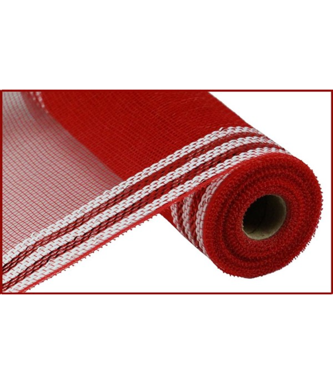 10.5"X10yd Border Stripe Metallic Mesh Ribbon