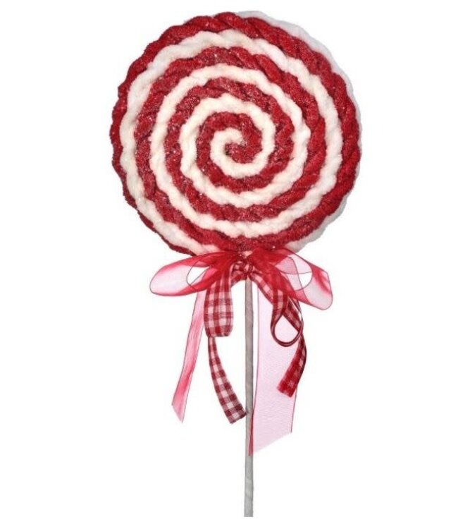 26" Fabric Frosting Lolipop W/Bow Stem