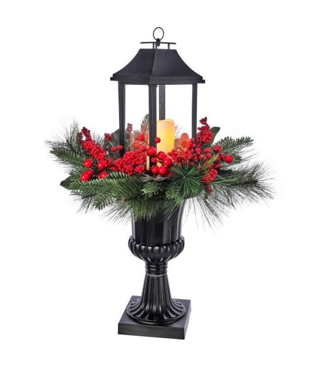 26"X31"BERY/PN LED BTY/TMR CANDLE LANTERN URN