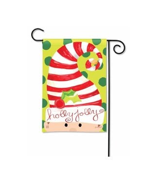 Holly Jolly Elf Garden Flag