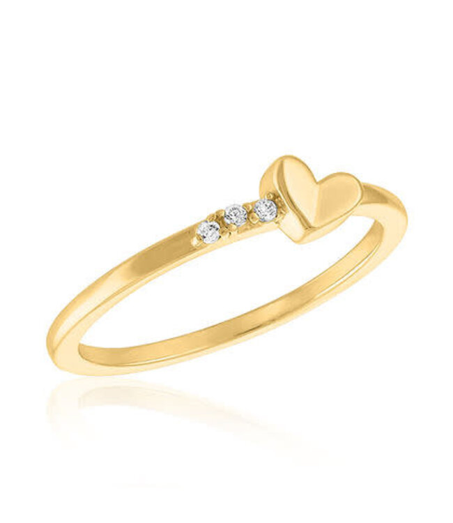 Tilted Heart Gold Layers Ring