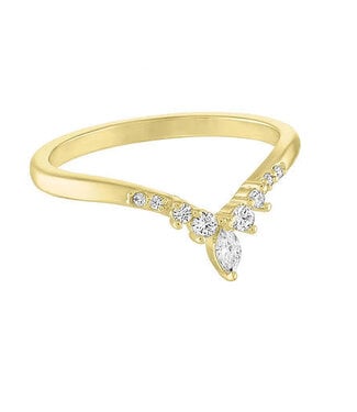 Princess CZ V Gold Layers Ring