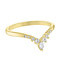 Princess CZ V Gold Layers Ring