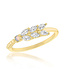 CZ Leaf Motif Gold Layers Rings