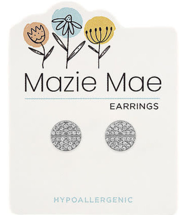 Silver Split Pave Stud Mazie Mae Earring