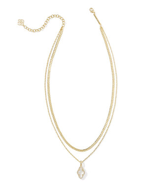 KENDRA SCOTT Abbie Pave Frame Multi Strand Necklace