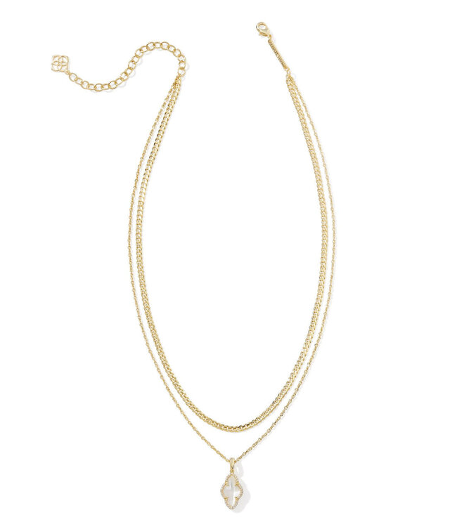 KENDRA SCOTT Abbie Pave Frame Multi Strand Necklace
