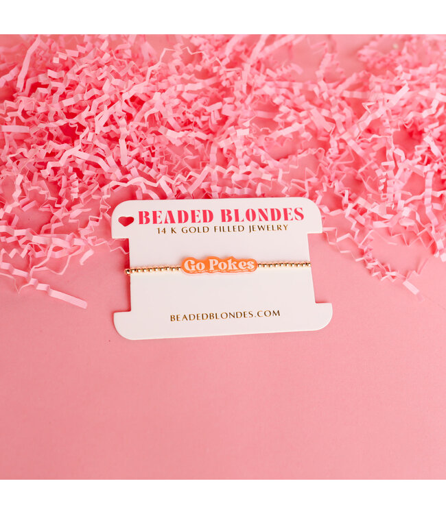 BEADED BLONDES Go Pokes (Orange & Black)