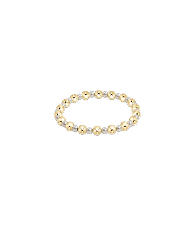 ENEWTON Enewton Extends - Pearl Grateful Pattern 4MM Bead Bracelet - 6MM Gold