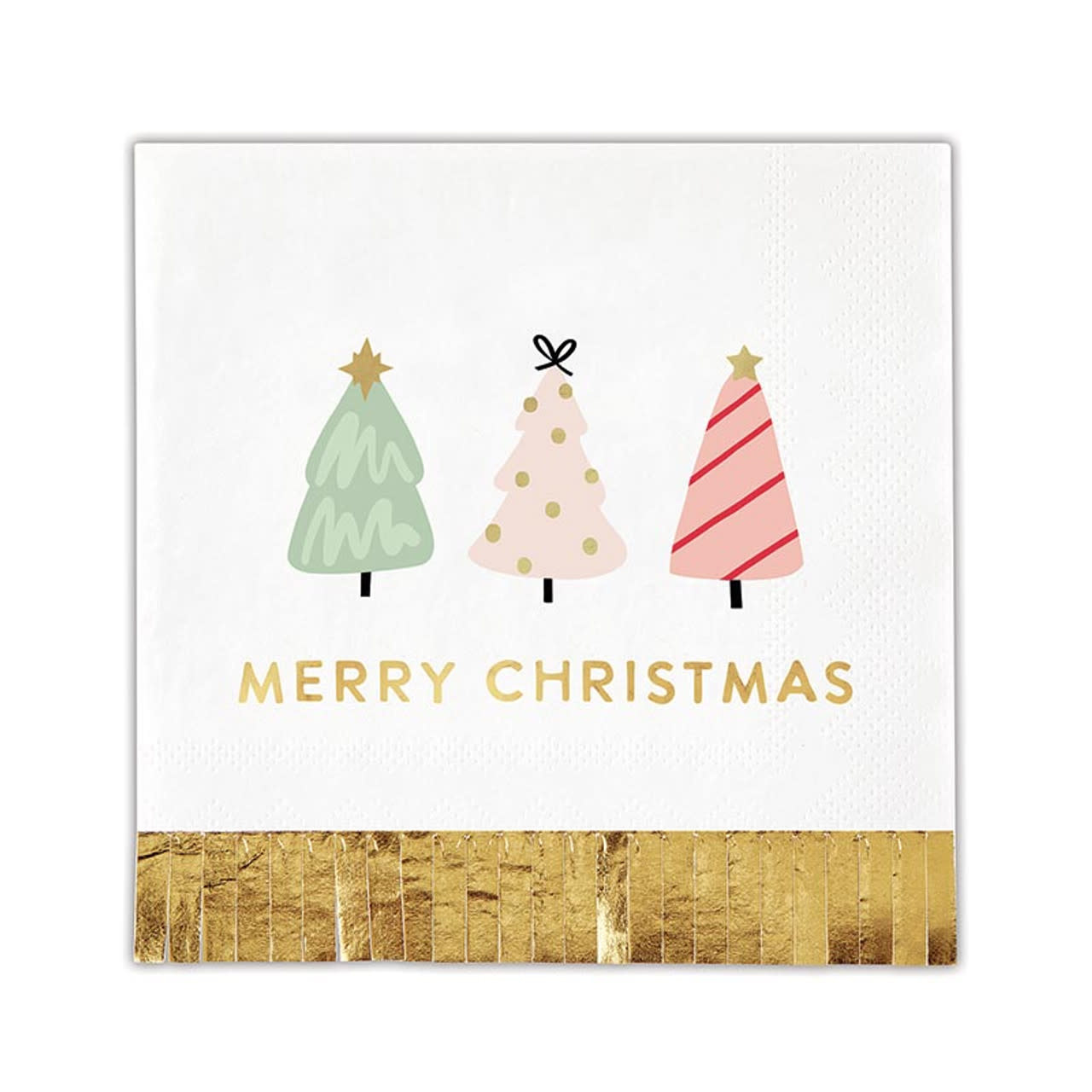 Foil Fringe Napkin Merry Christmas Tree's Amber Marie and Company